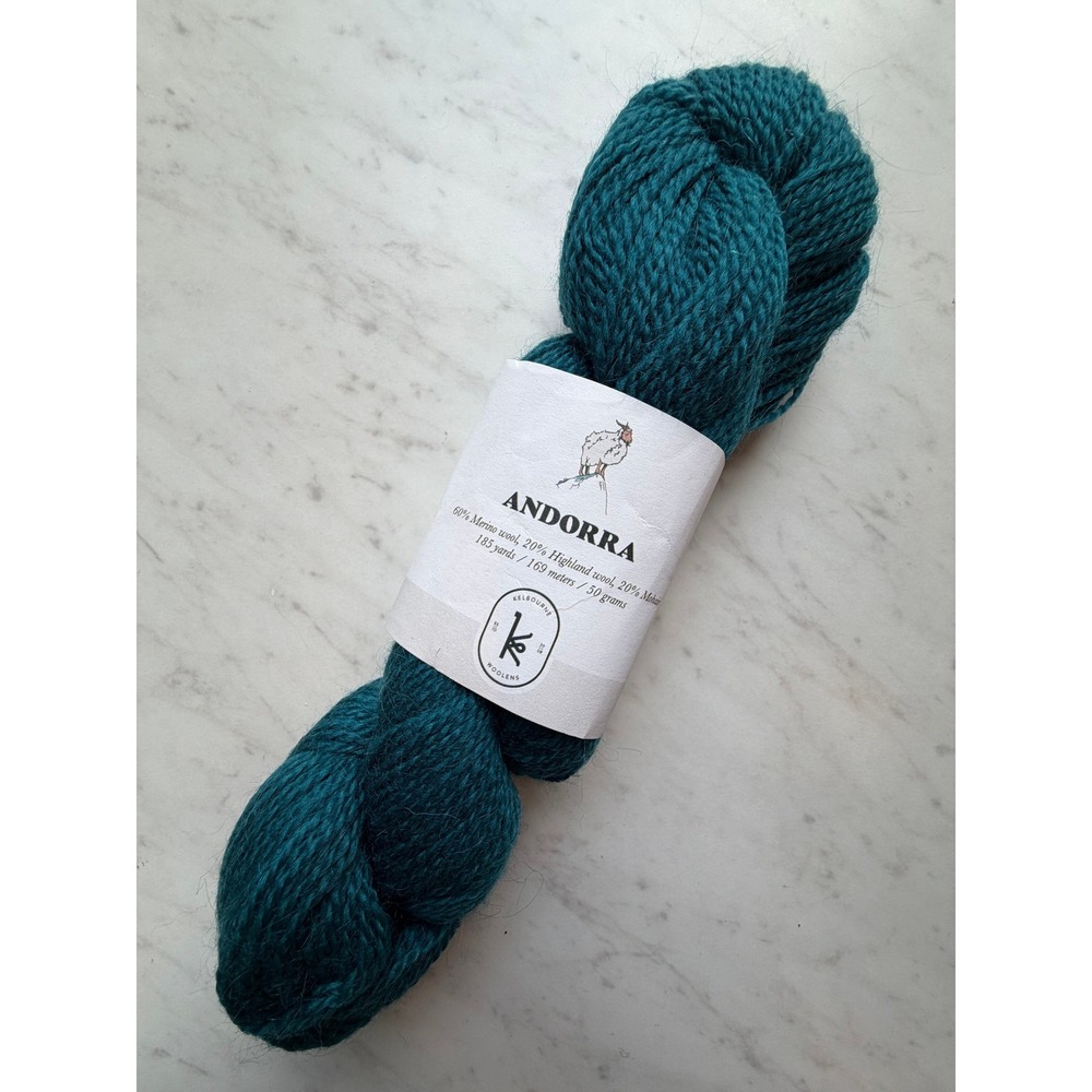 Kelbourne Woolens Andorra Yarn 432‎ Peacock 185 Yards Wool Mohair Colorwork